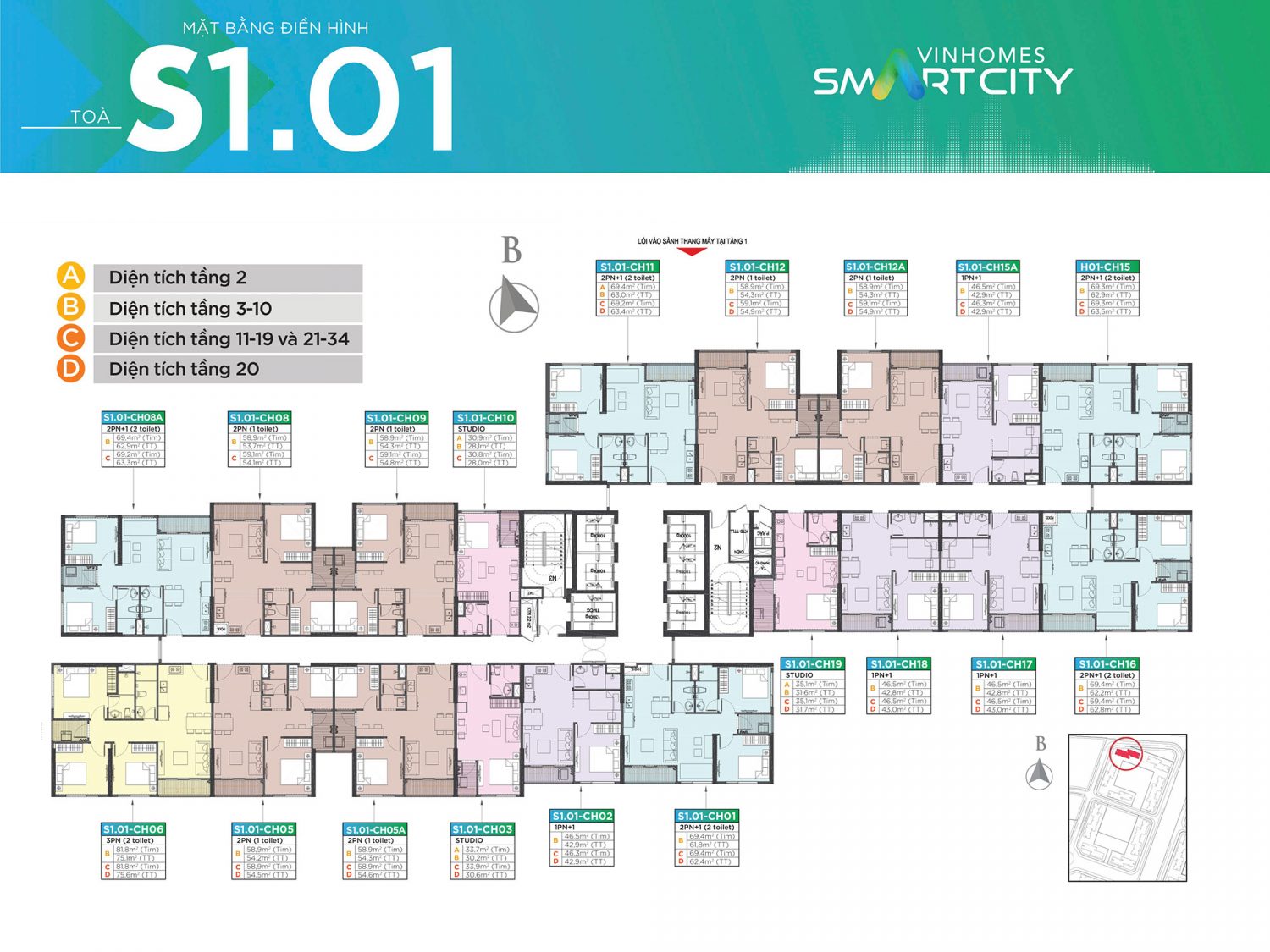 Mặt bằng tổng thể S101 Vinhomes Smart City