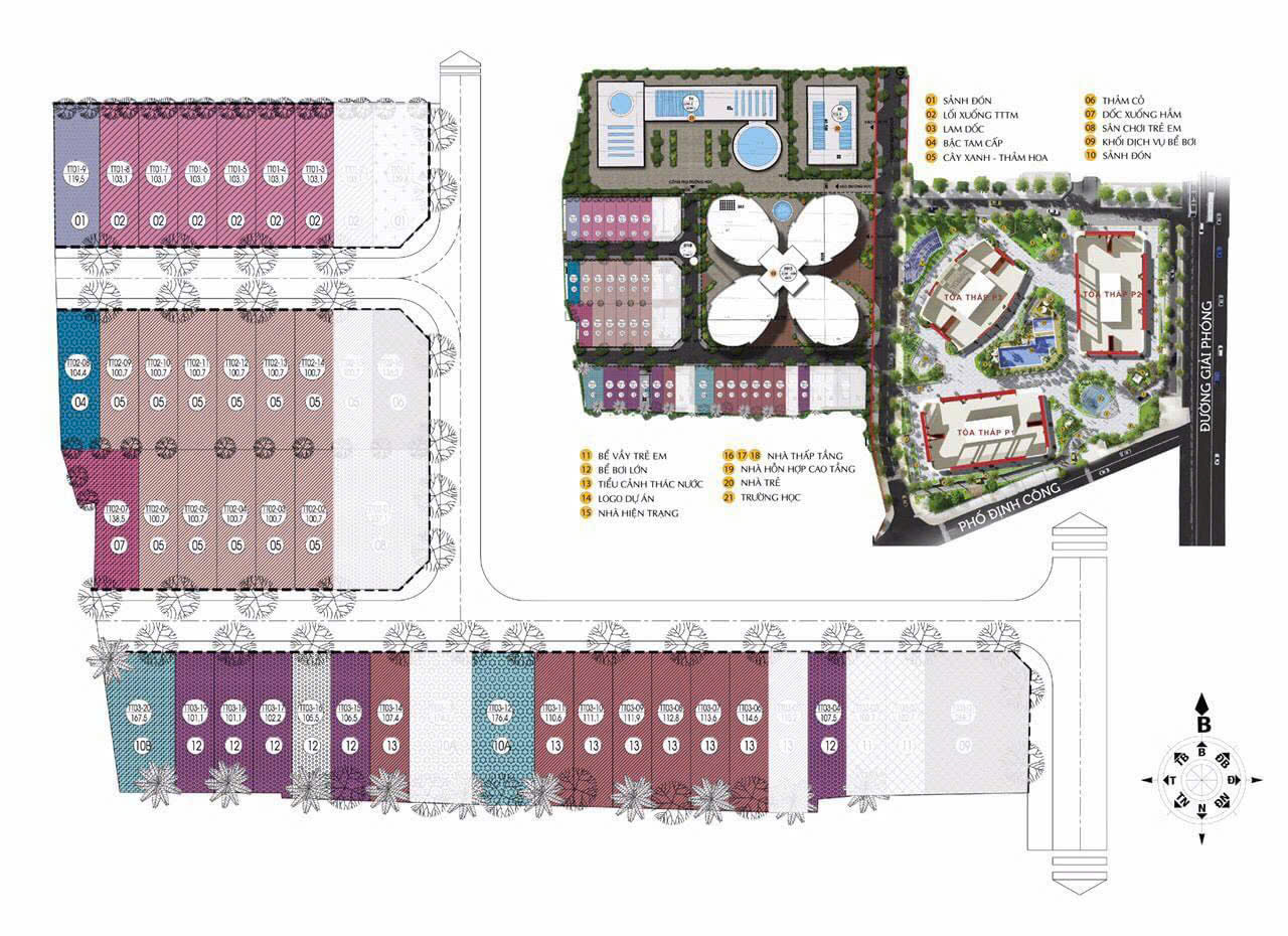 Mặt bằng liền kề 360 Giải Phóng