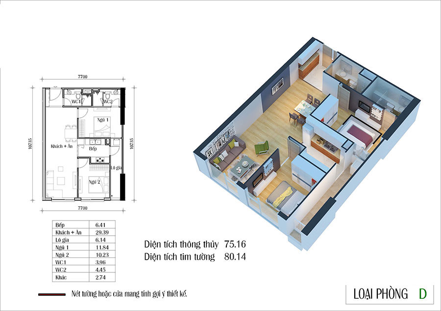 Thiết kế căn hộ An Bình Homeland