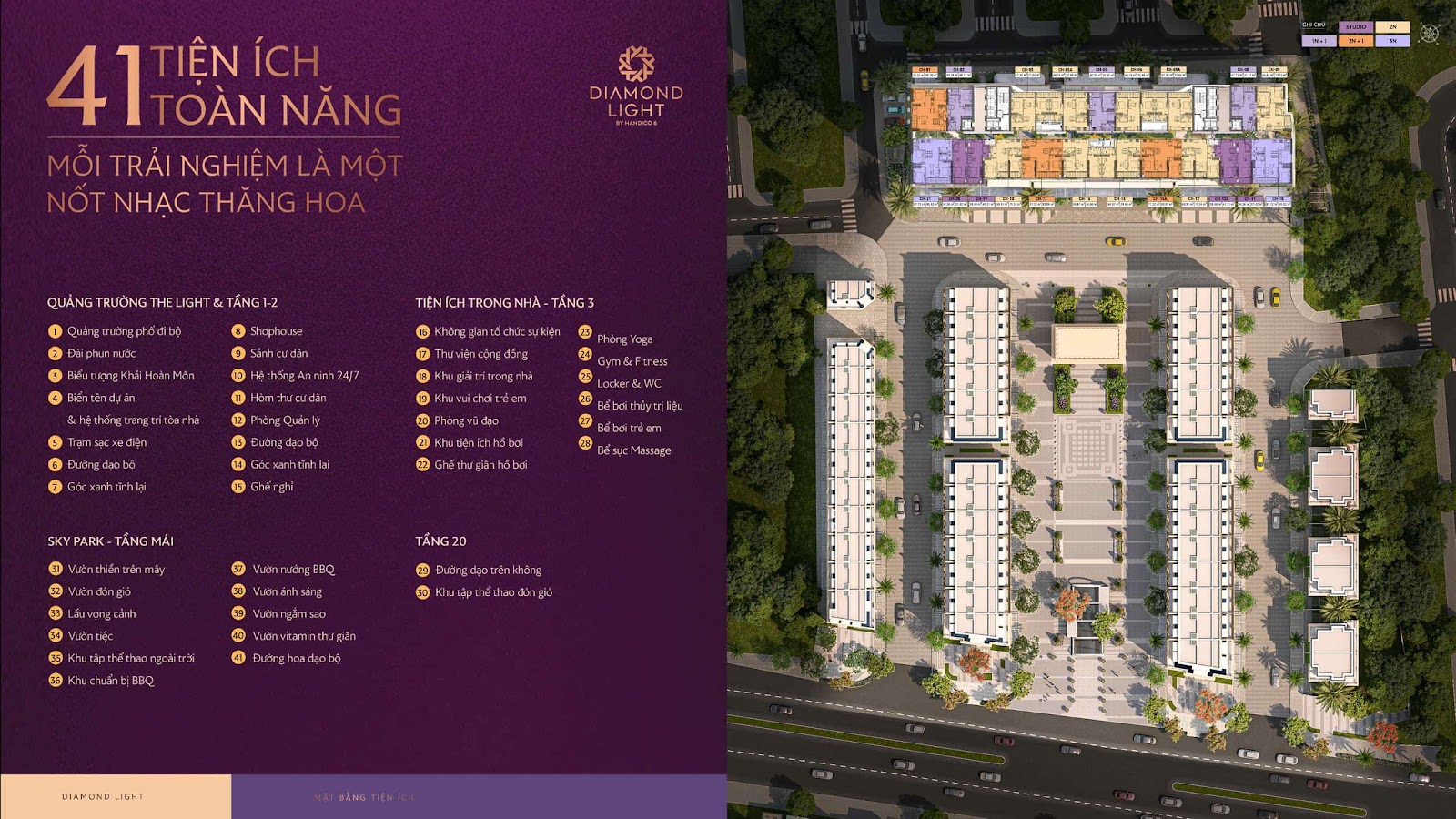 41 tiện ích đầy đủ của 1 dự án căn hộ hạng sang