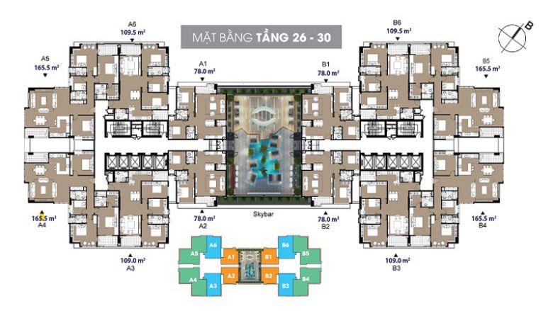 Mặt bằng tầng điển hình tại dự án The Legend
