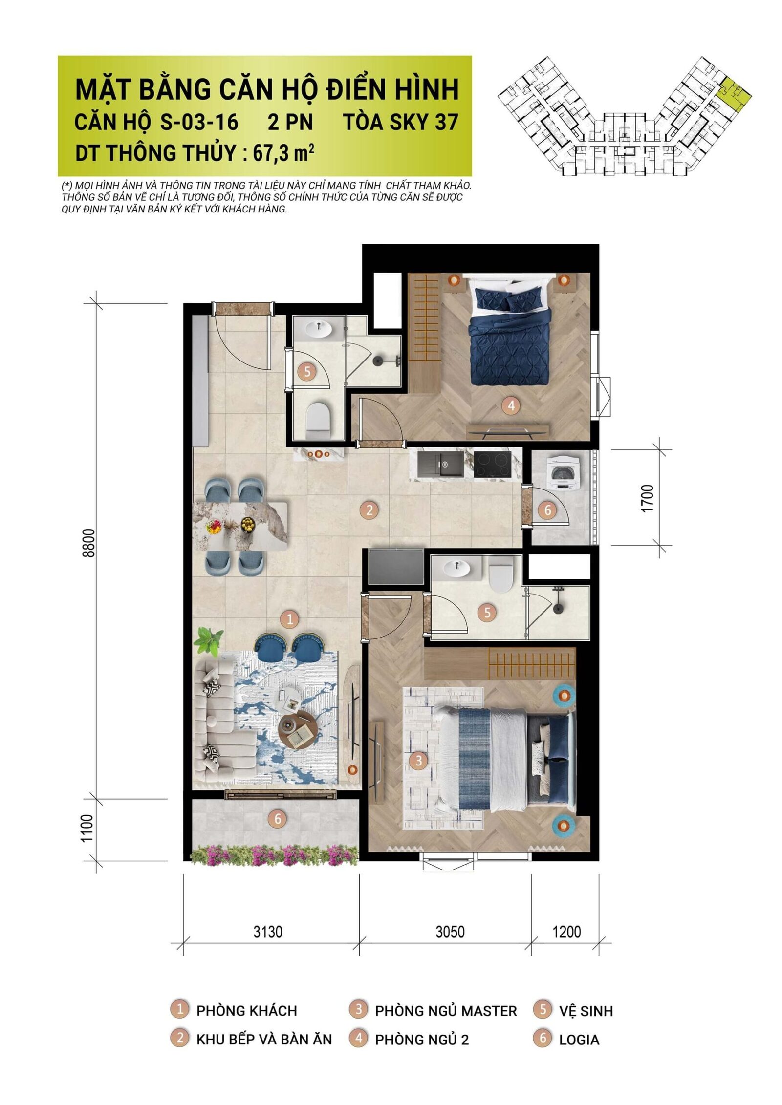 Thiết kế chi tiết căn hộ tại dự án Sun Glory Residence 